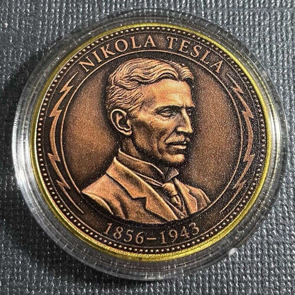 Nichola Tesla 1856 - 1943 Collectible Coin & Protective Case
